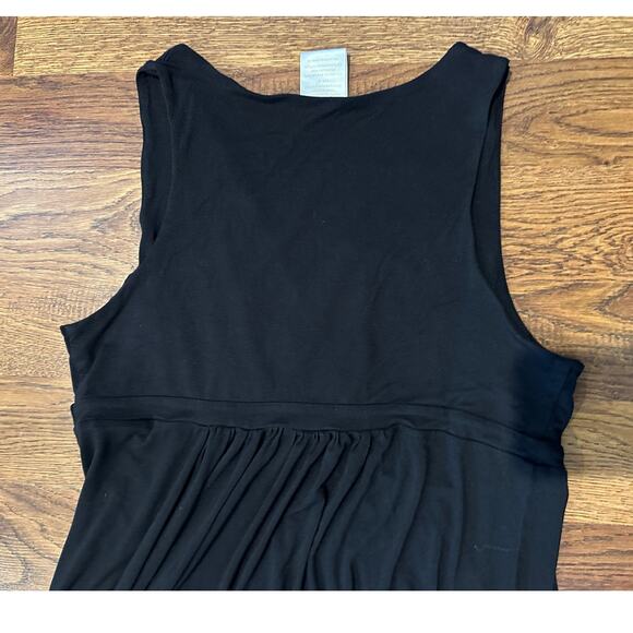 Matty M Women's Soft Knit V Neck Split Hem Maxi Dress Black Size XL Summer Style - Picture 4 of 8